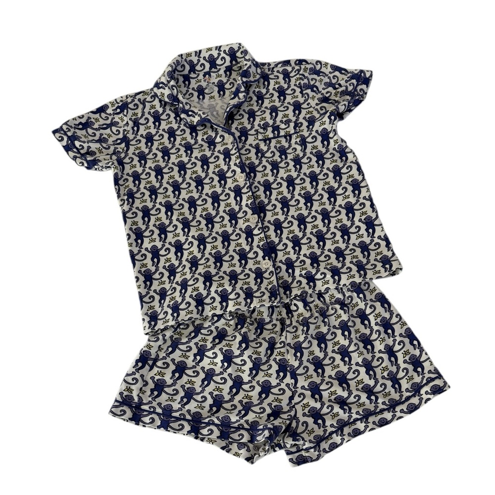 Roller Rabbit Dark Purple Monkey Polo PJs XS